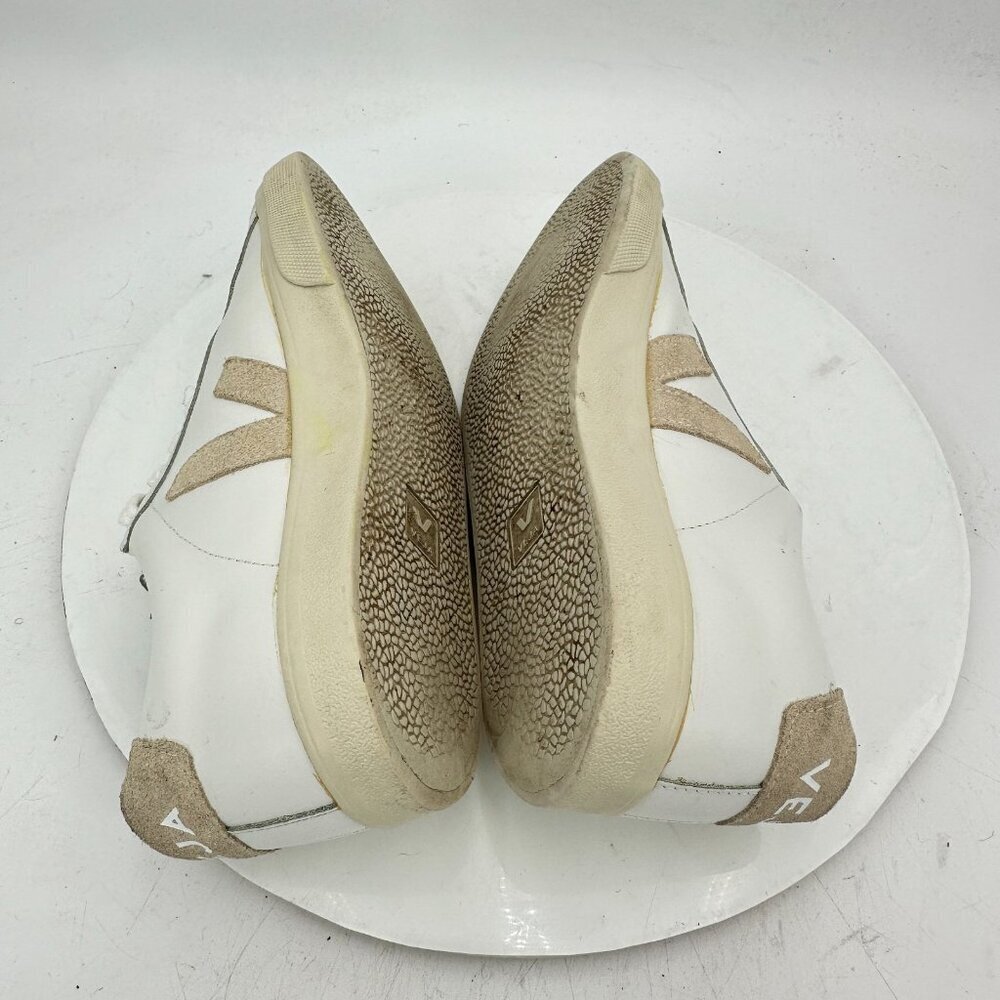 VEJA Esplar Women Size 7 White Leather Tan V Logo Lace Up Sneakers - Picture 6 of 11
